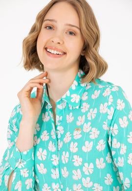 Kadın Mint Uzun Kollu Gömlek - 50263742010