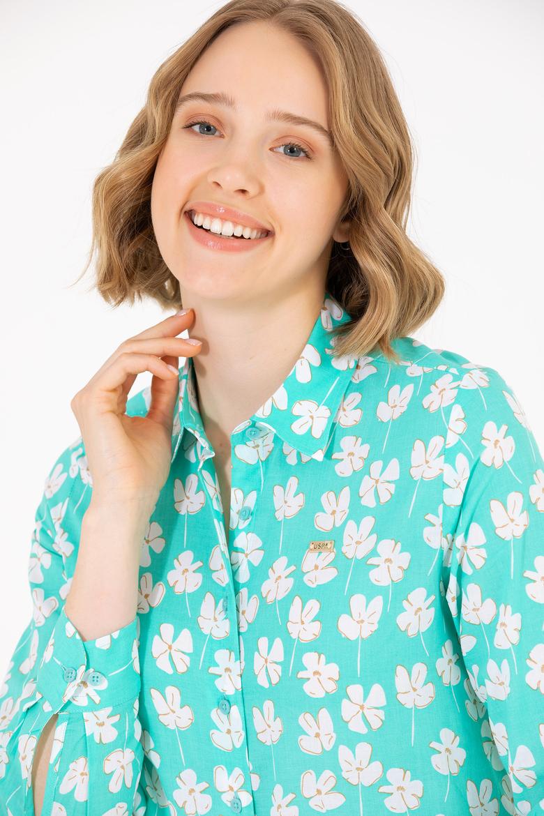 Kadın Mint Uzun Kollu Gömlek - 50263742010