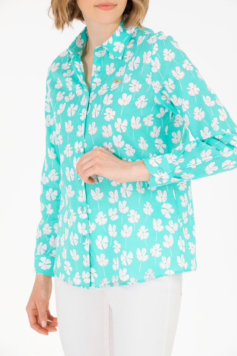 Kadın Mint Uzun Kollu Gömlek - 50263742010