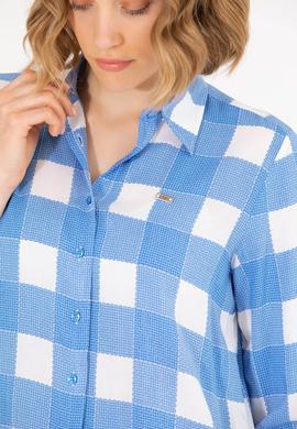 Kadın Saks Uzun Kollu Gömlek - 50263729014