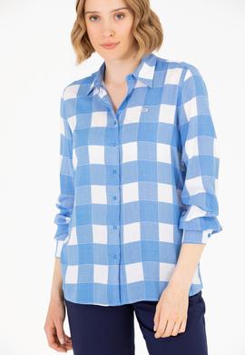 Kadın Saks Uzun Kollu Gömlek - 50263729014