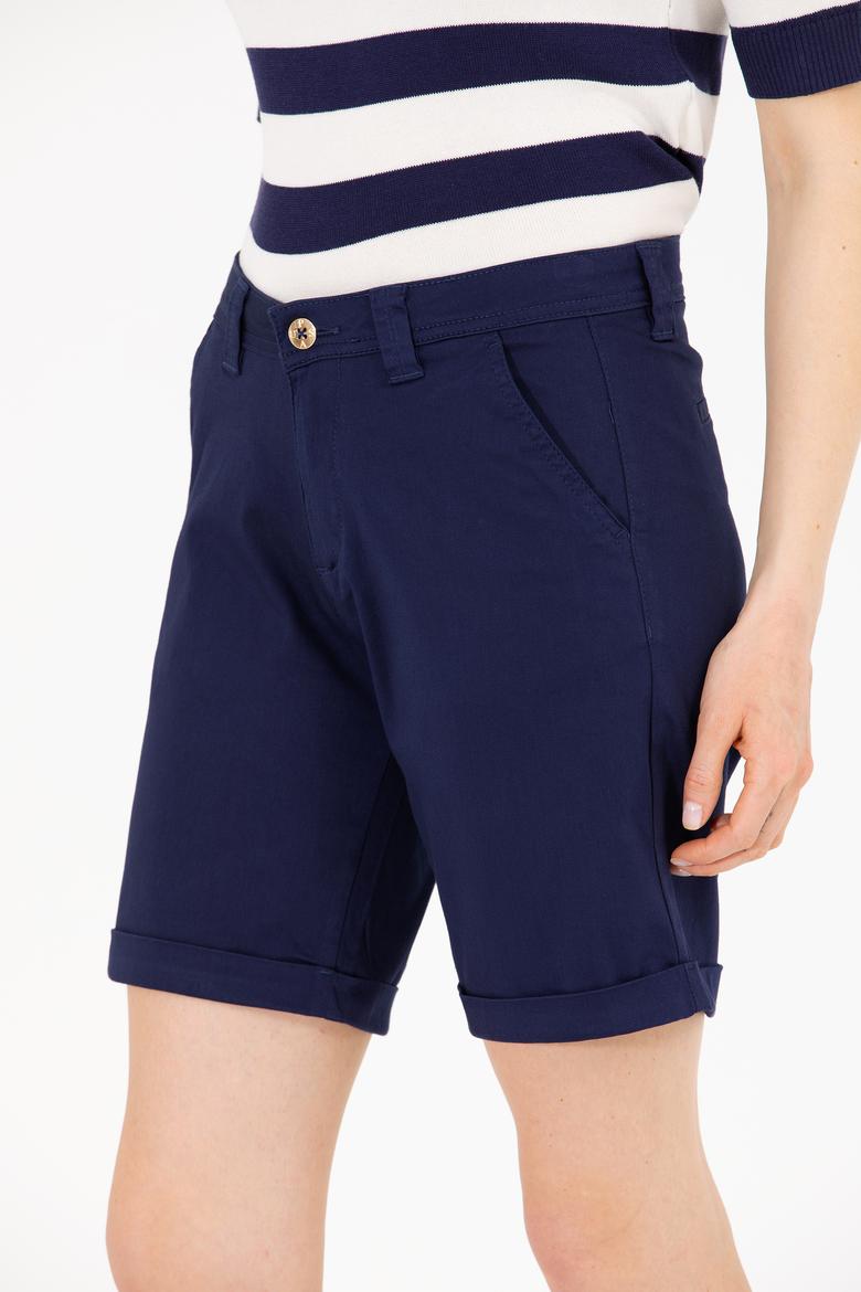 Kadın Lacivert Dokuma Şort - 50263220001