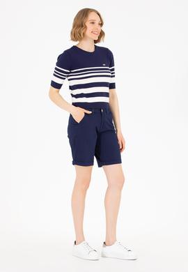 Kadın Lacivert Dokuma Şort - 50263220001