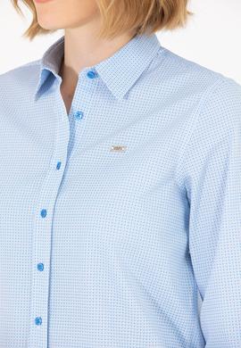 Kadın Saks Uzun Kollu Gömlek - 50263747011