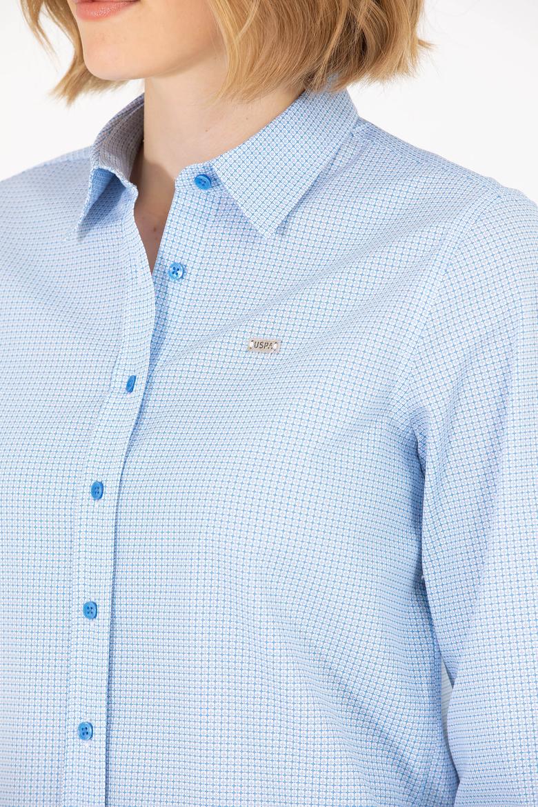 Kadın Saks Uzun Kollu Gömlek - 50263747011