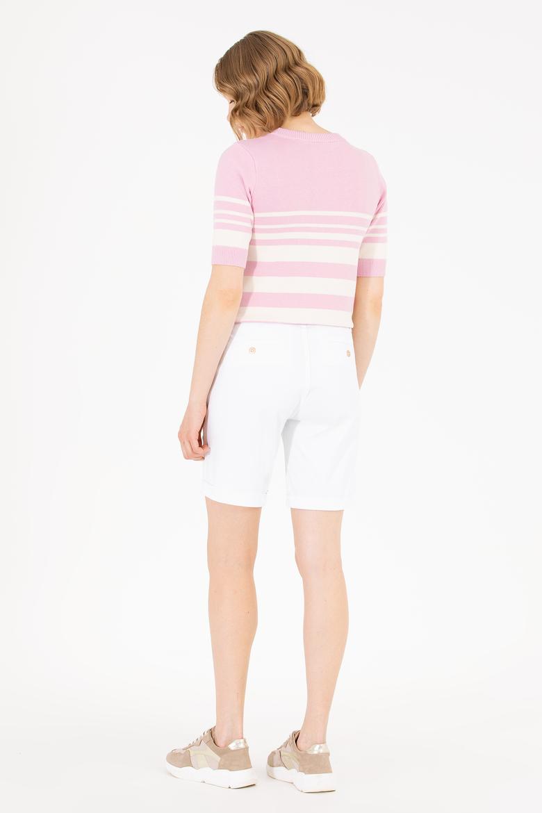 Kadın Beyaz Dokuma Şort - 50263220011