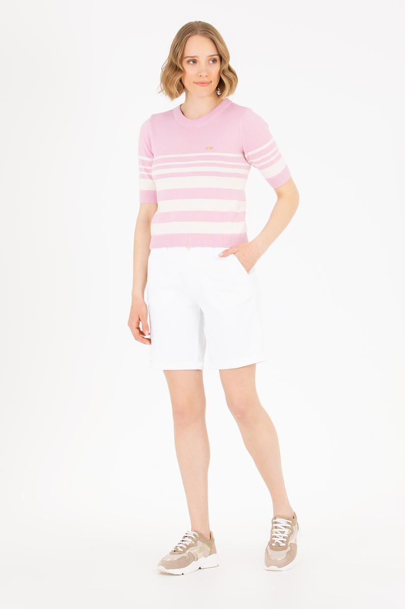 Kadın Beyaz Dokuma Şort