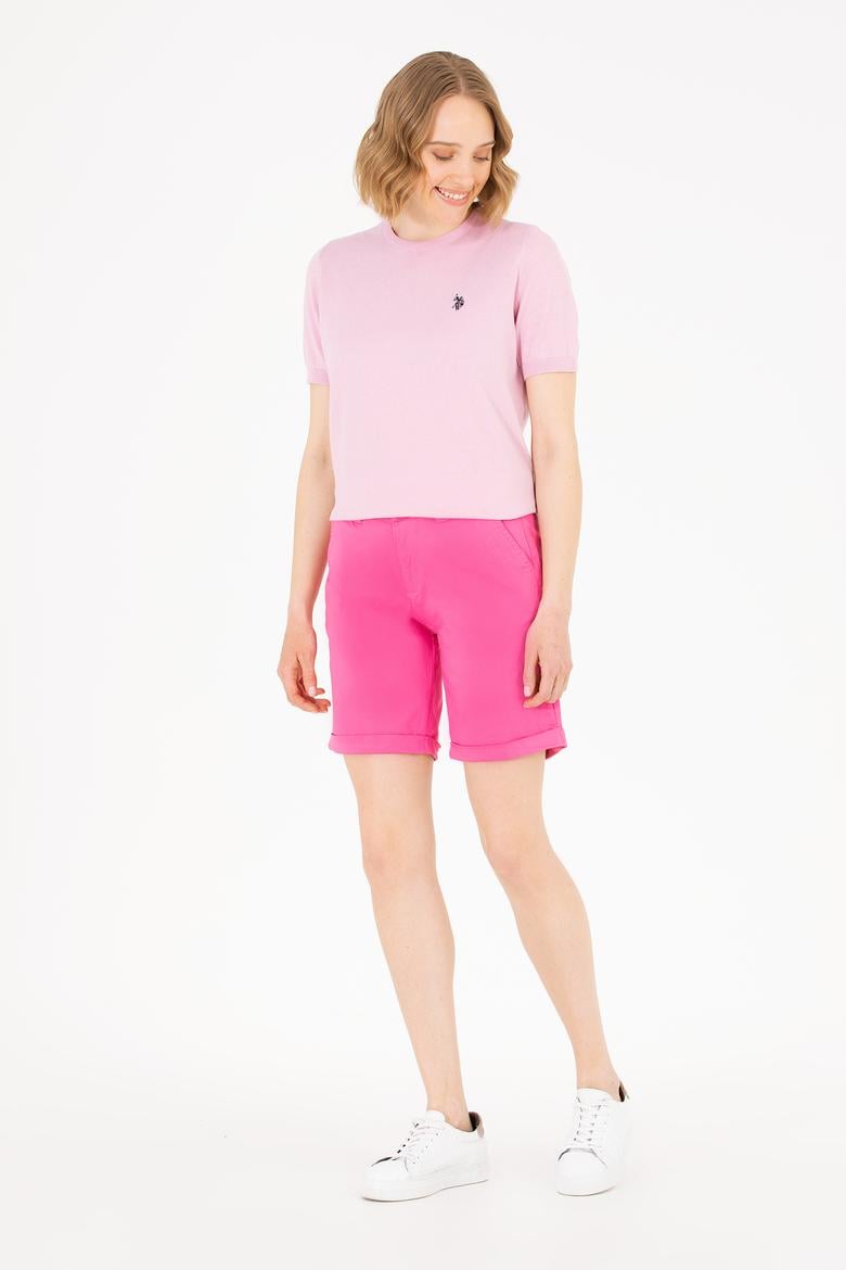 Kadın Pembe Dokuma Şort - 50263220016