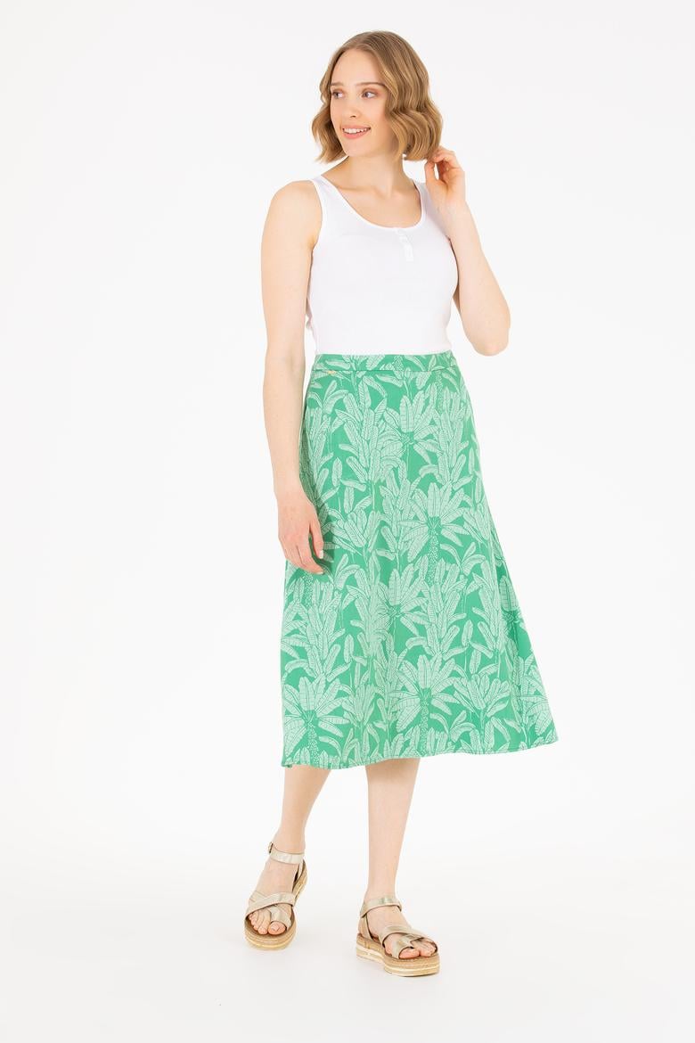 Kadın Yeşil Dokuma Etek - 50263211012