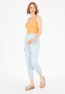 Kadın Turuncu V Yaka Kazak - 50267078001