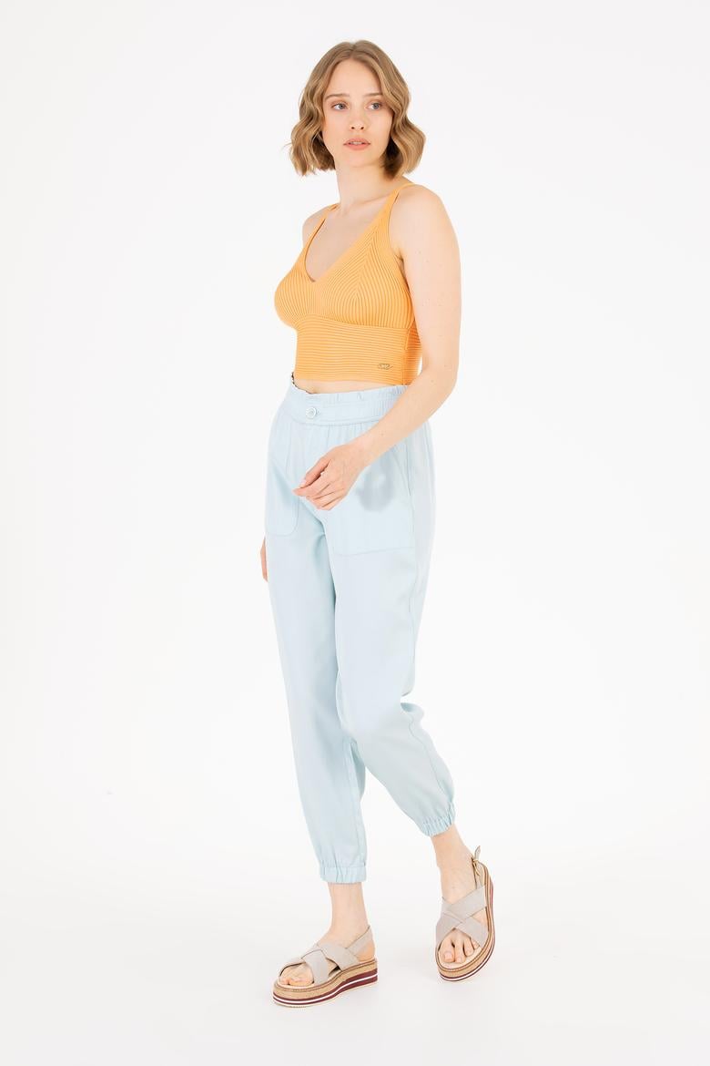 Kadın Turuncu V Yaka Kazak - 50267078001