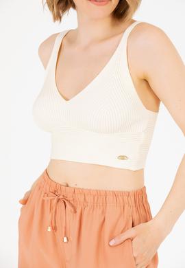 Kadın Ekru V Yaka Kazak - 50267078011