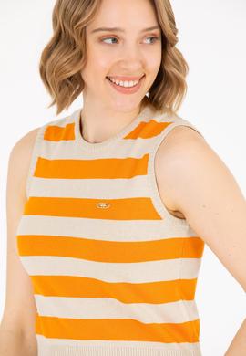 Kadın Turuncu Bisiklet Yaka Kazak - 50264623010