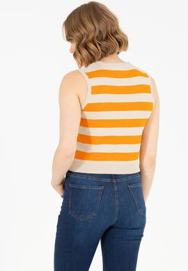 Kadın Turuncu Bisiklet Yaka Kazak - 50264623010