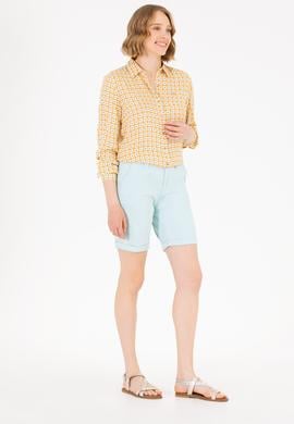 Kadın Su Yeşili Dokuma Şort - 50263220026