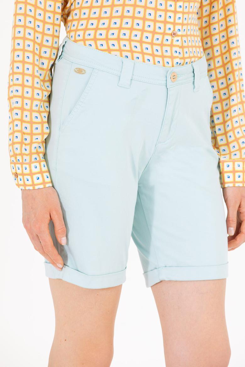 Kadın Su Yeşili Dokuma Şort - 50263220026