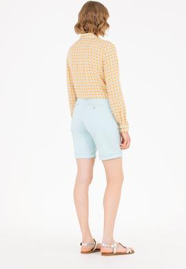 Kadın Su Yeşili Dokuma Şort - 50263220026