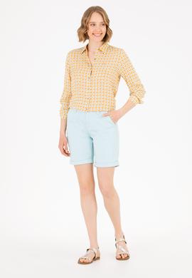 Kadın Su Yeşili Dokuma Şort - 50263220026