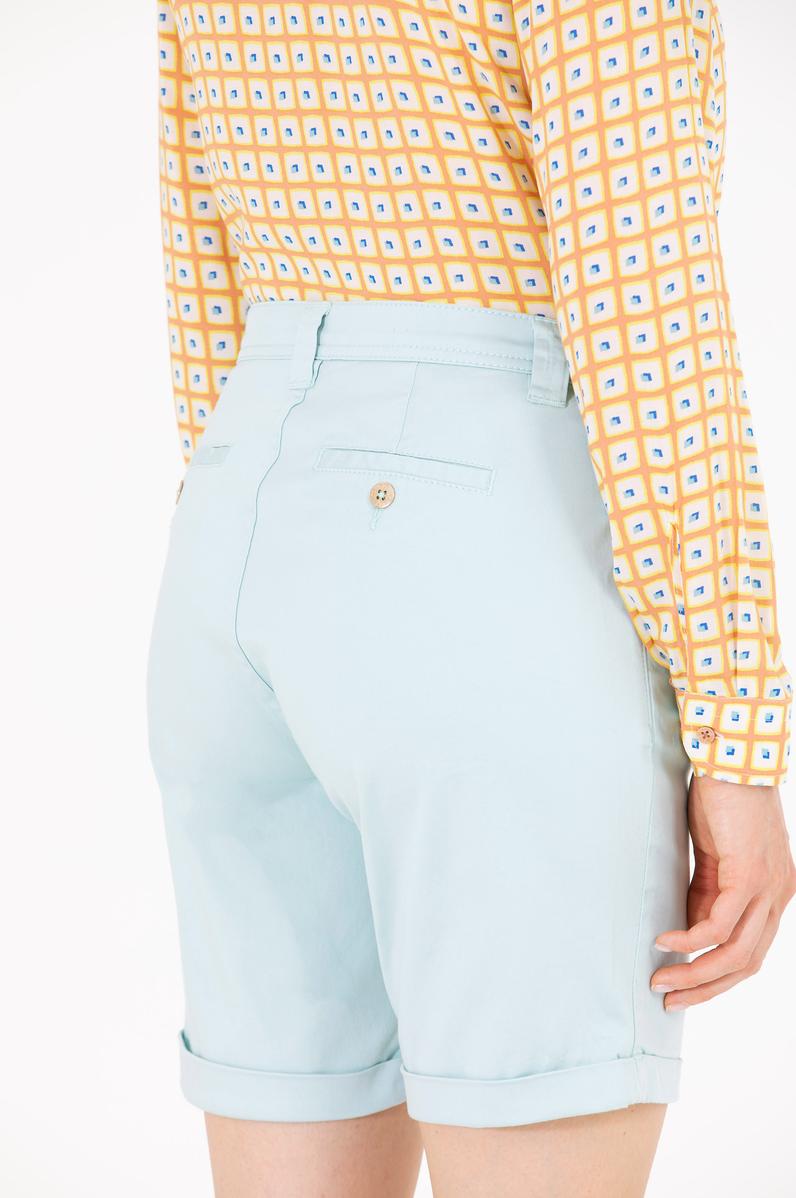 Kadın Su Yeşili Dokuma Şort