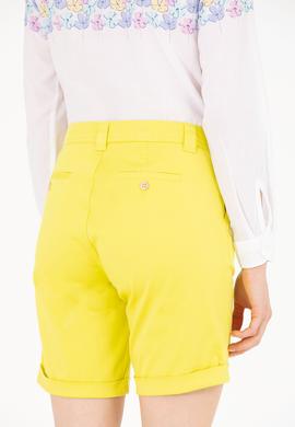 Kadın Neon Sarı Dokuma Şort - 50263220031