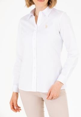 Kadın Beyaz Uzun Kollu Basic Gömlek - 50262946003
