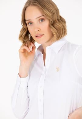 Kadın Beyaz Uzun Kollu Basic Gömlek - 50262946003