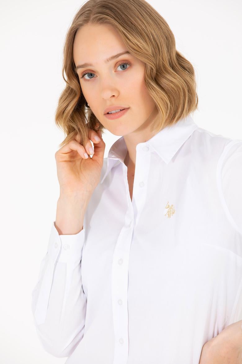 Kadın Beyaz Uzun Kollu Basic Gömlek
