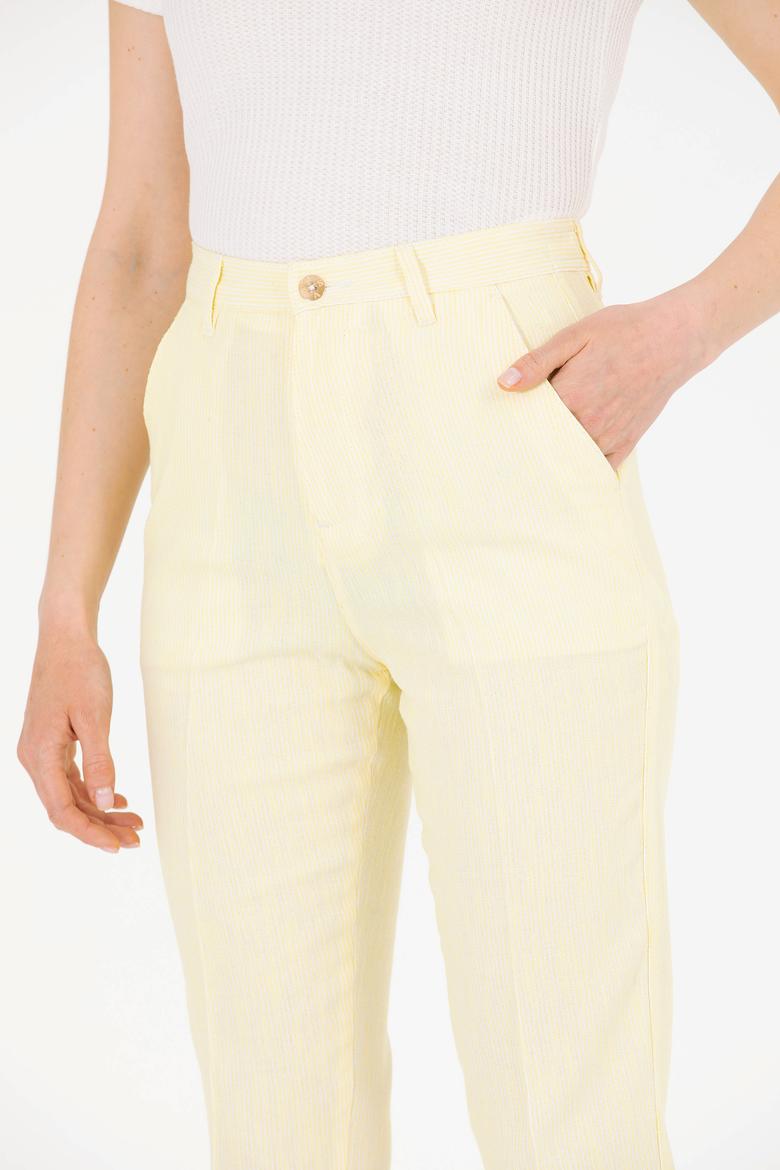 Kadın Neon Sarı Carrot Fit Pantolon - 50263202011