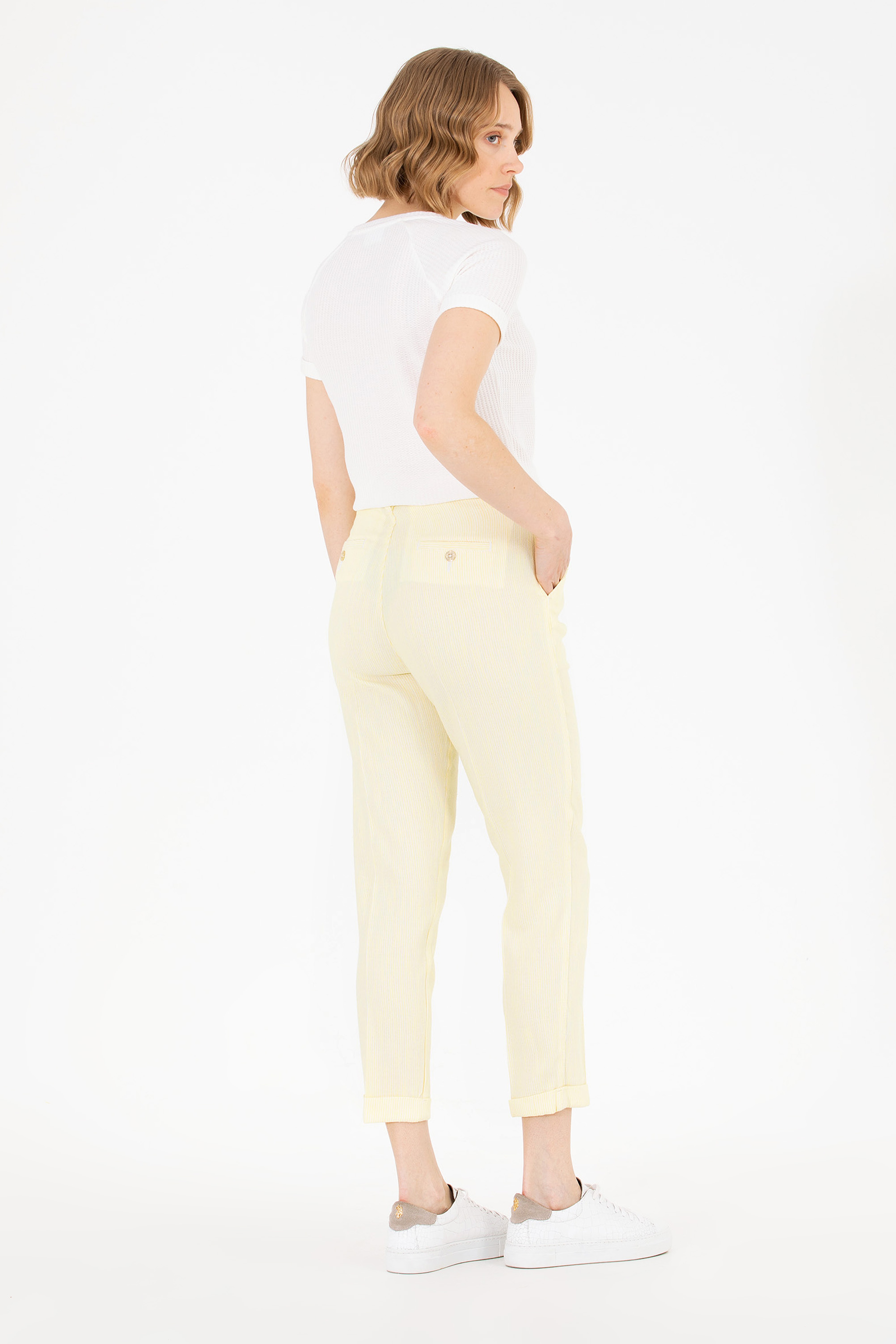 Kadın Neon Sarı Carrot Fit Pantolon