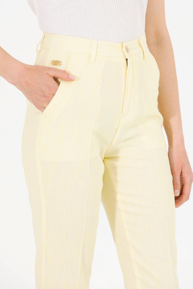 Kadın Neon Sarı Carrot Fit Pantolon - 50263202011