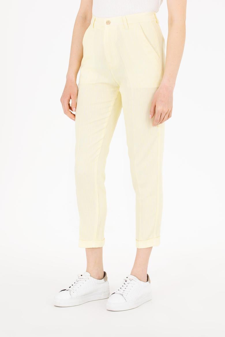 Kadın Neon Sarı Carrot Fit Pantolon - 50263202011