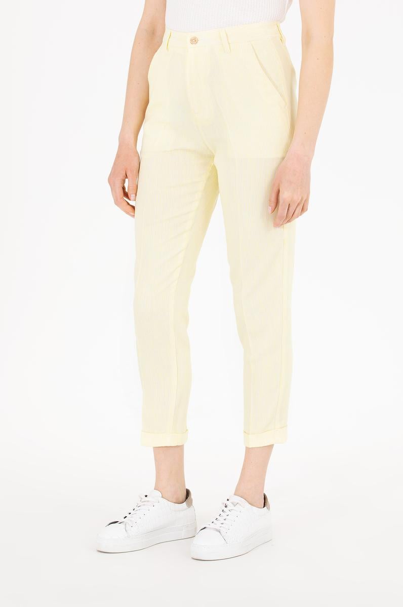 Kadın Neon Sarı Carrot Fit Pantolon