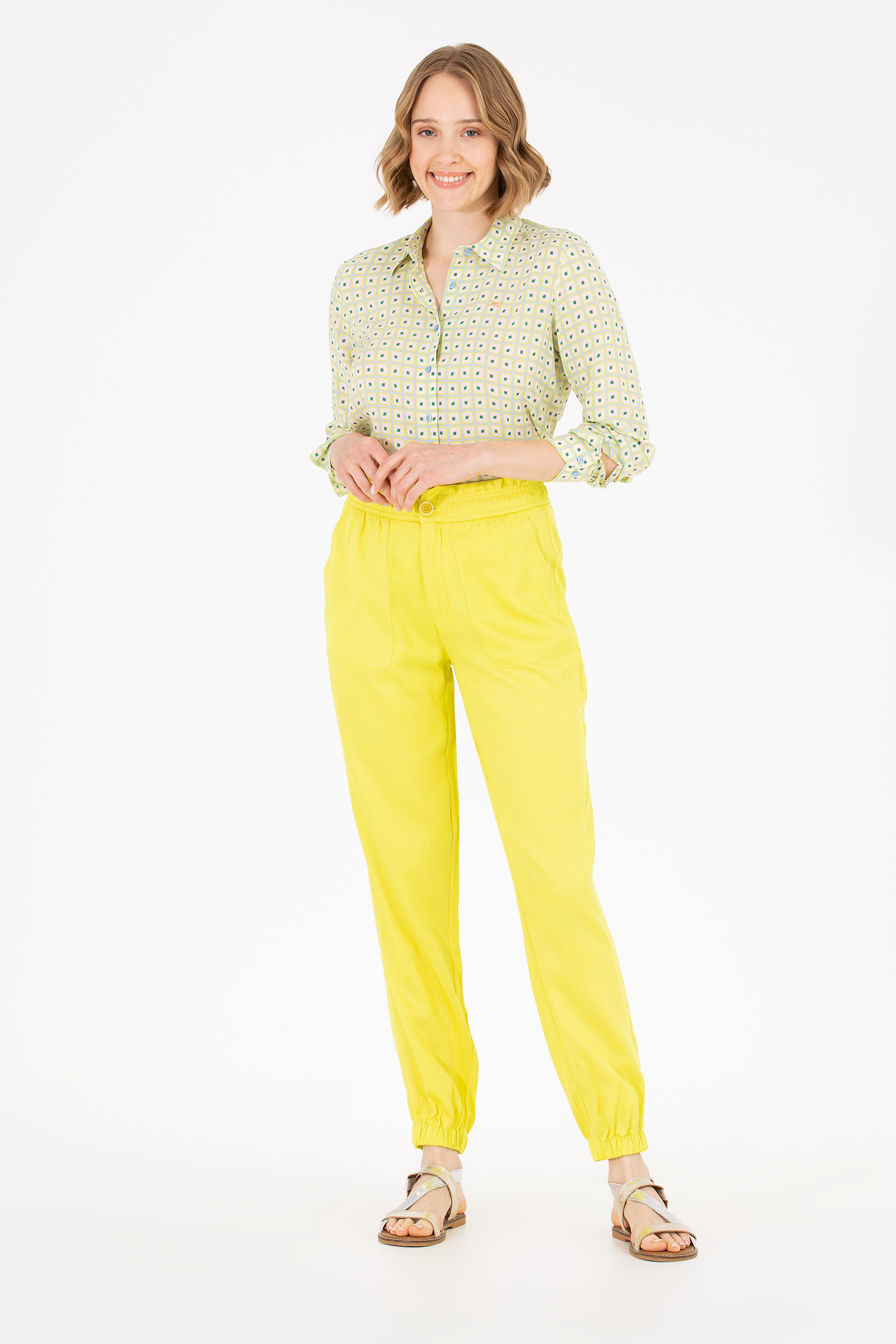Kadın Neon Sarı Pantolon - Image 1