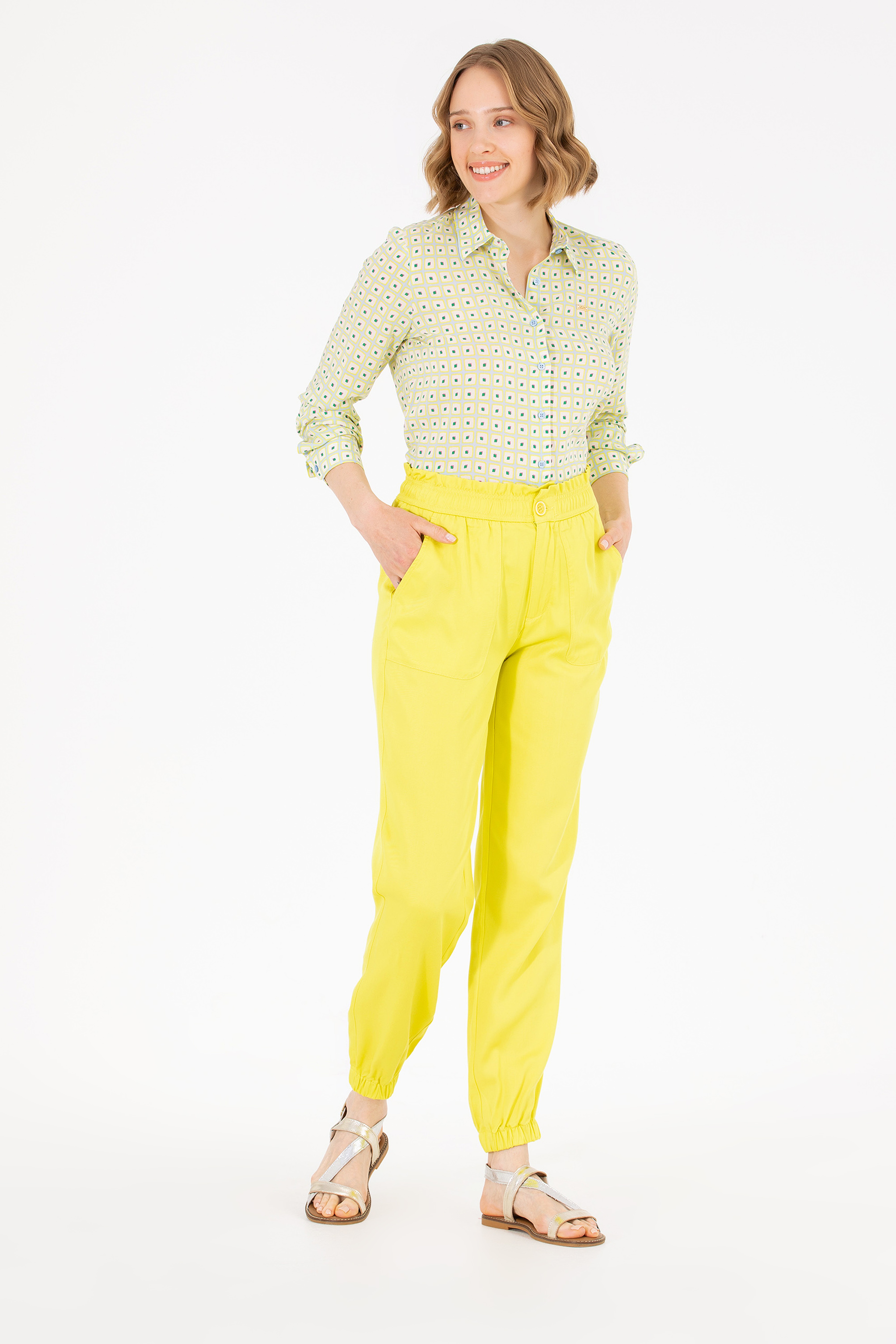 Kadın Neon Sarı Pantolon - Image 3