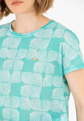 Kadın Mint Bisiklet Yaka Tişört - 50263589022