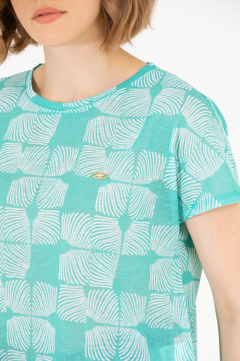 Kadın Mint Bisiklet Yaka Tişört