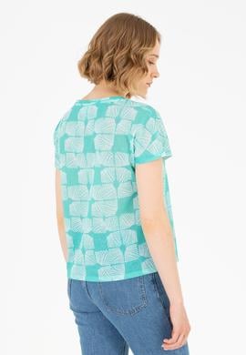 Kadın Mint Bisiklet Yaka Tişört - 50263589022