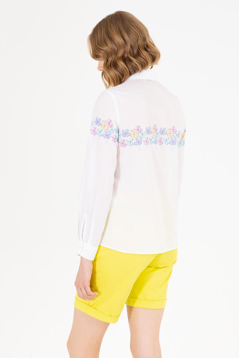 Kadın Mavi Uzun Kollu Gömlek - 50263744003