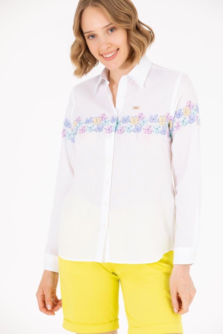 Kadın Mavi Uzun Kollu Gömlek - 50263744003