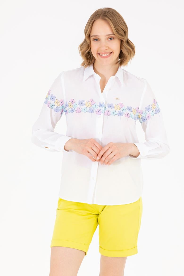 Kadın Mavi Uzun Kollu Gömlek - 50263744003