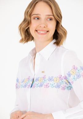 Kadın Mavi Uzun Kollu Gömlek - 50263744003