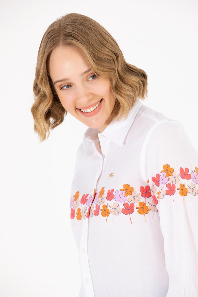 Kadın Manolya Uzun Kollu Gömlek