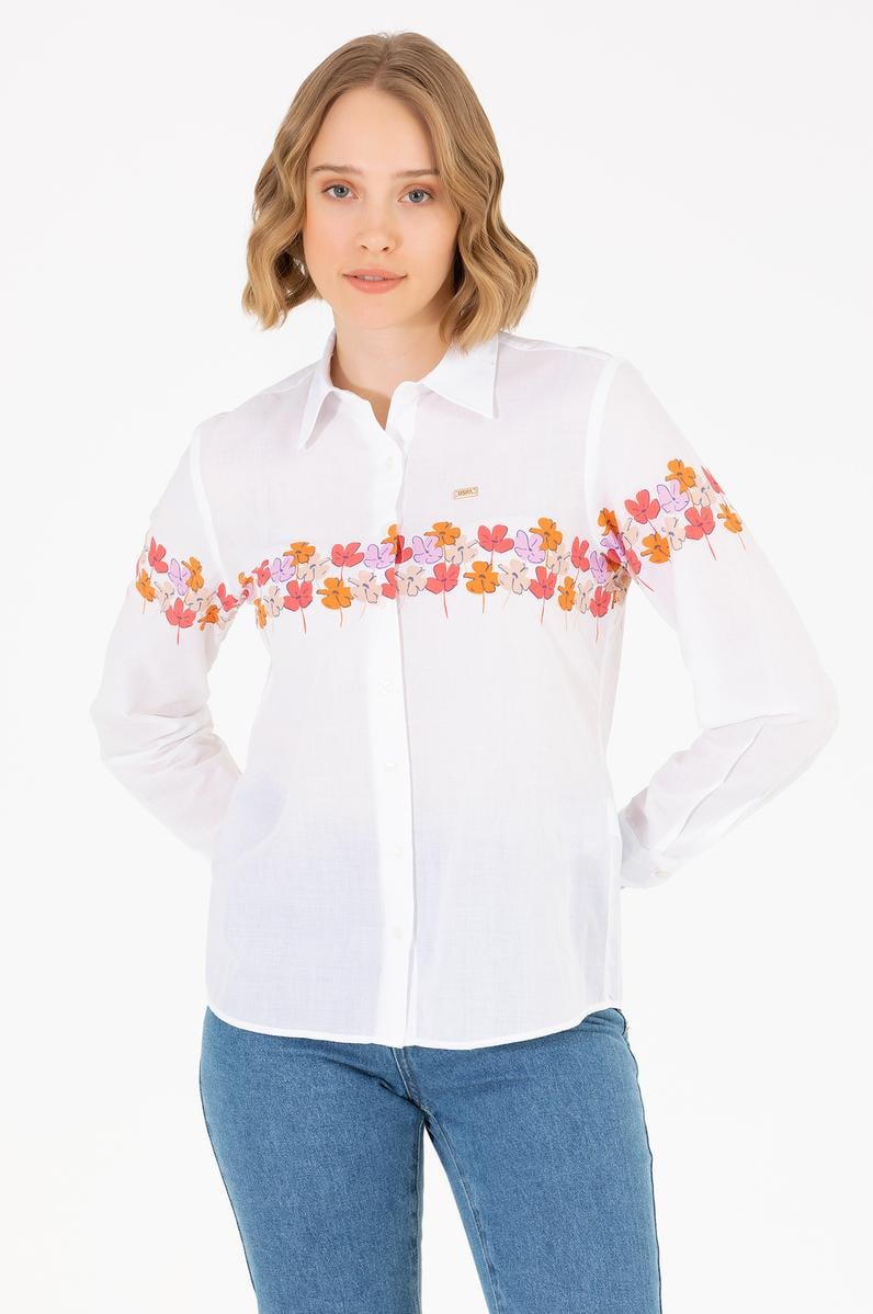 Kadın Manolya Uzun Kollu Gömlek