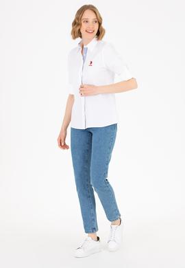 Kadın Beyaz Uzun Kollu Gömlek - 50264058028