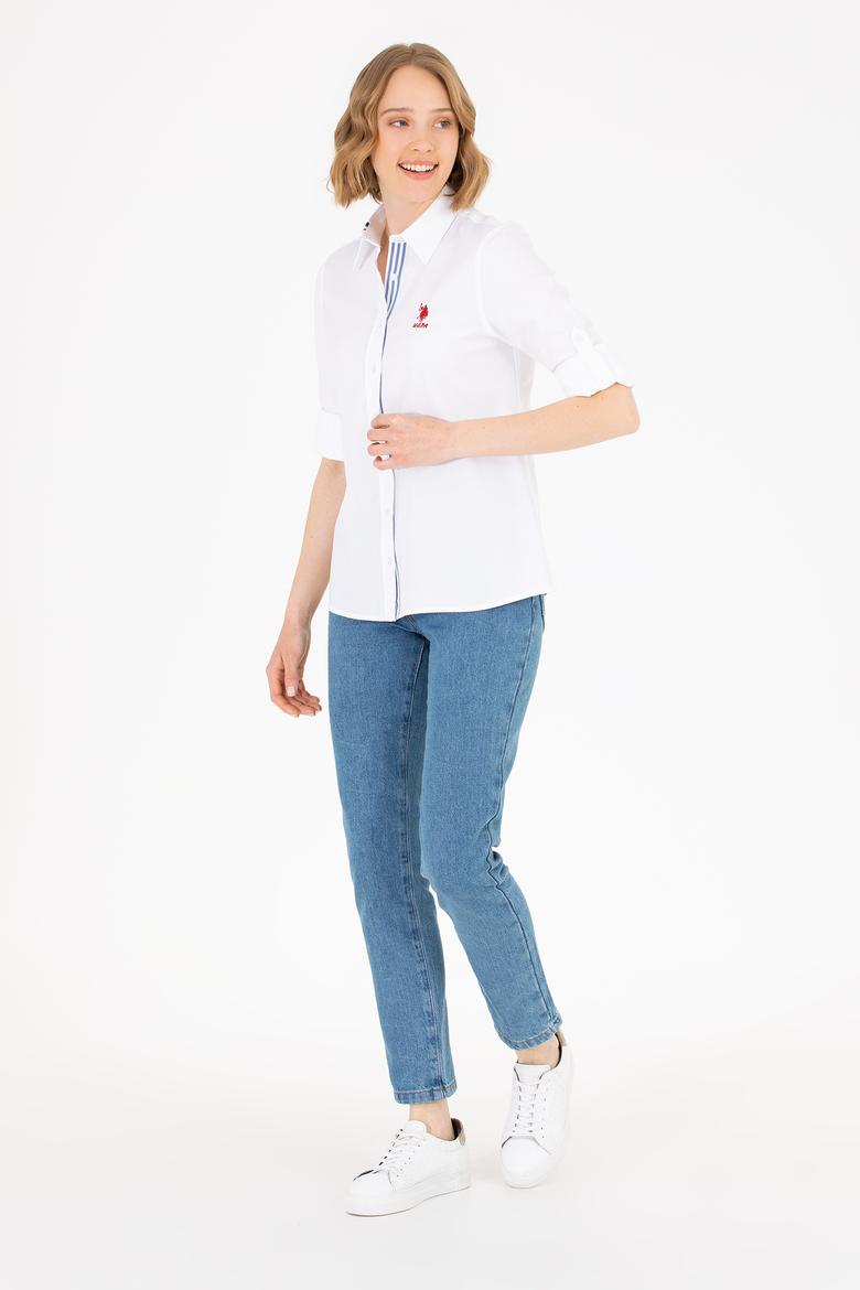 Kadın Beyaz Uzun Kollu Gömlek - 50264058028