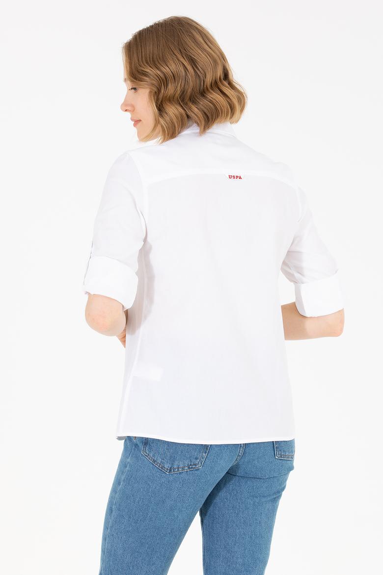 Kadın Beyaz Uzun Kollu Gömlek - 50264058028