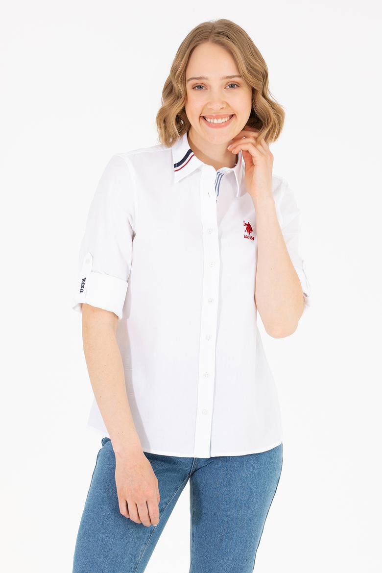 Kadın Beyaz Uzun Kollu Gömlek - 50264058028