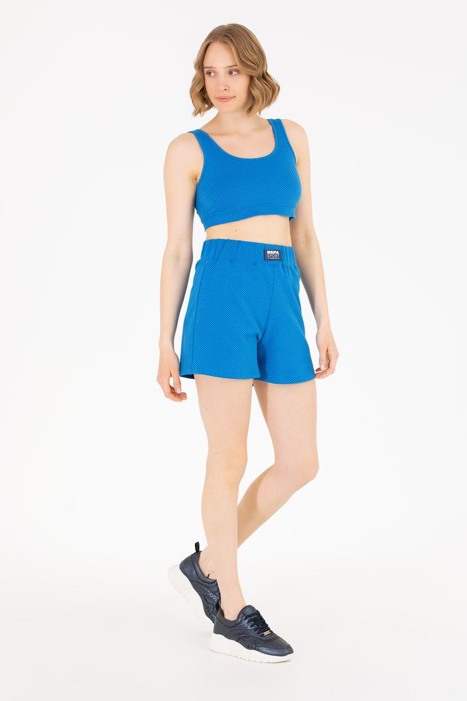 Kadın Saks Örme Şort