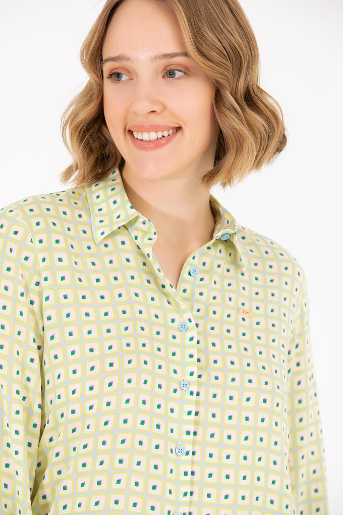 Kadın Mavi Uzun Kollu Gömlek