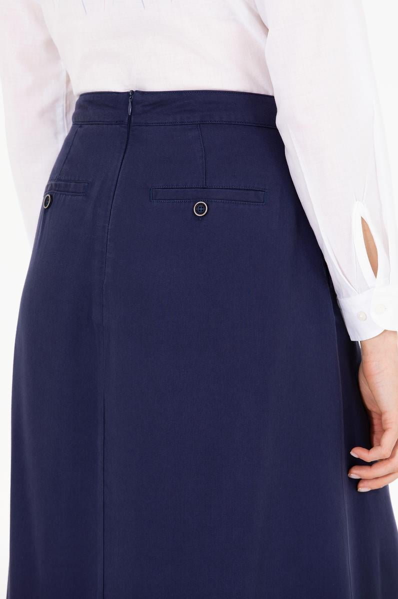 Kadın Lacivert Dokuma Etek